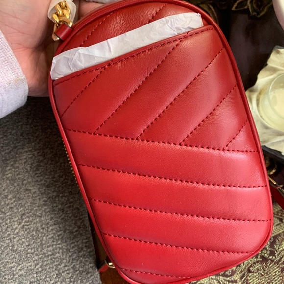 SOLD⛔️Authentic TORY BURCH Quilted Pebbled leather Logo 2zip phone/cards Crosby - Picture 7 of 13